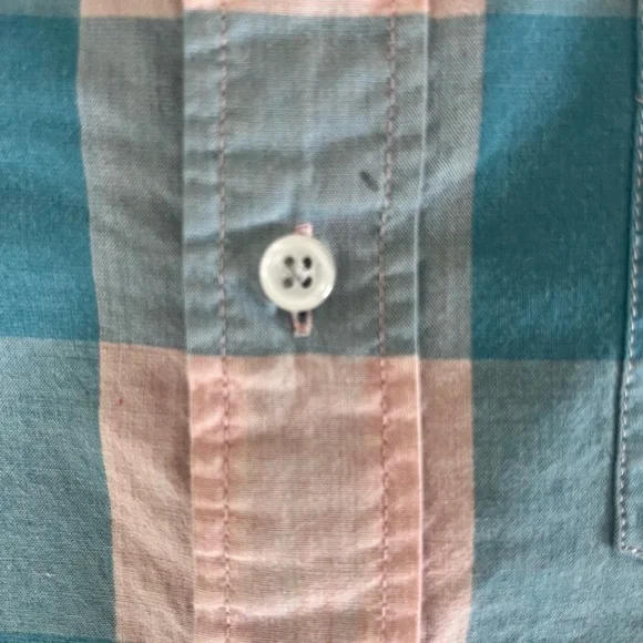 J Crew Crewcuts Boys 8 Spring Blue Pink Plaid Button Up Shirt Long Sleeve - Picture 6 of 7